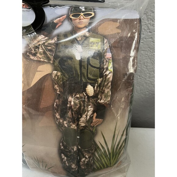 Spooktacular Creations Kids Camo Trooper Costume Helmet Shirt Vest Size Med - Picture 2 of 3